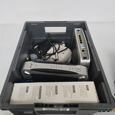 APPROXIMATELY 8 ASSORTED ELECTRICAL PRODUCTS TO INCLUDE ROUTER, NECK FAN, HOUSE PHONE ETC