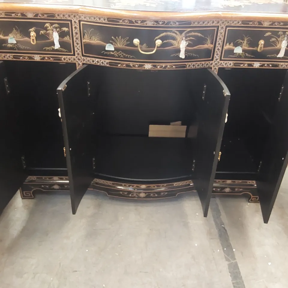 MOTHER OF PEARL BOW FRONT ORIENTAL CHINESE SIDEBOARD