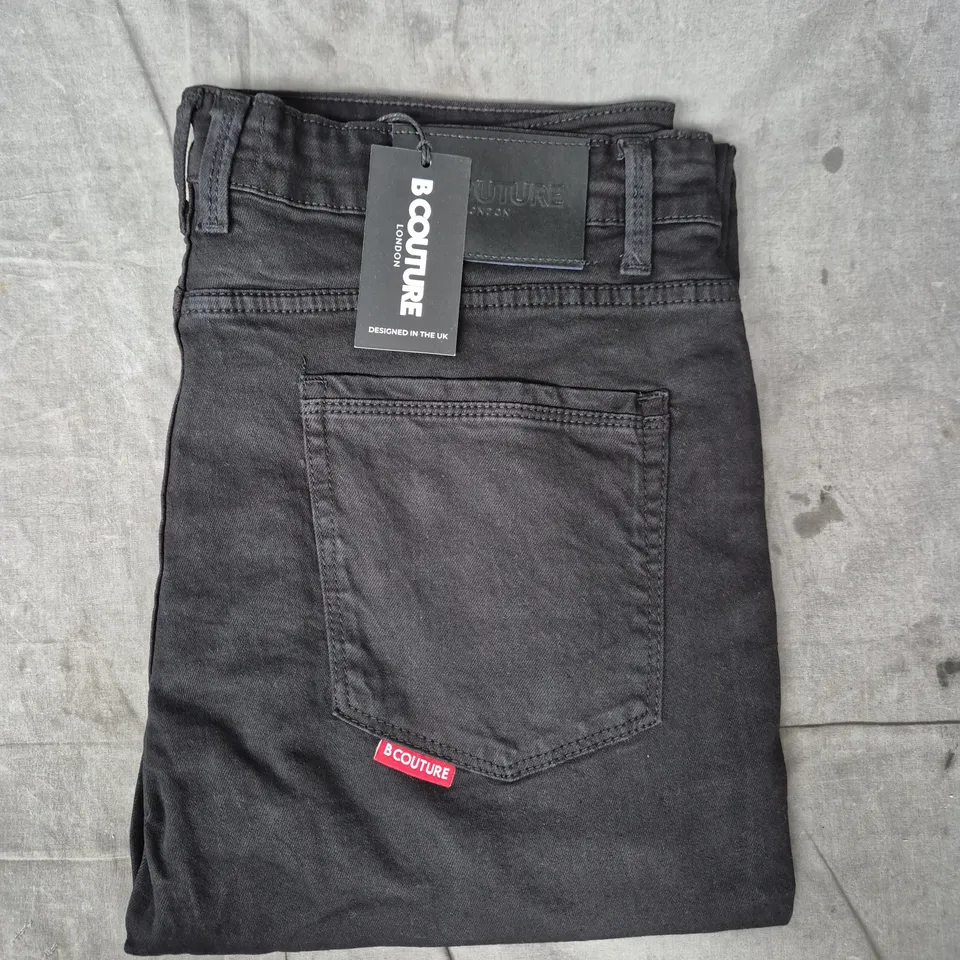 B COUTURE BECKENHAM JEANS IN BLACK SIZE 38R
