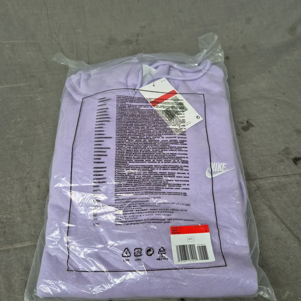 NIKE HOODIE SWEATSHIRT - LAVENDER - MENS - LARGE