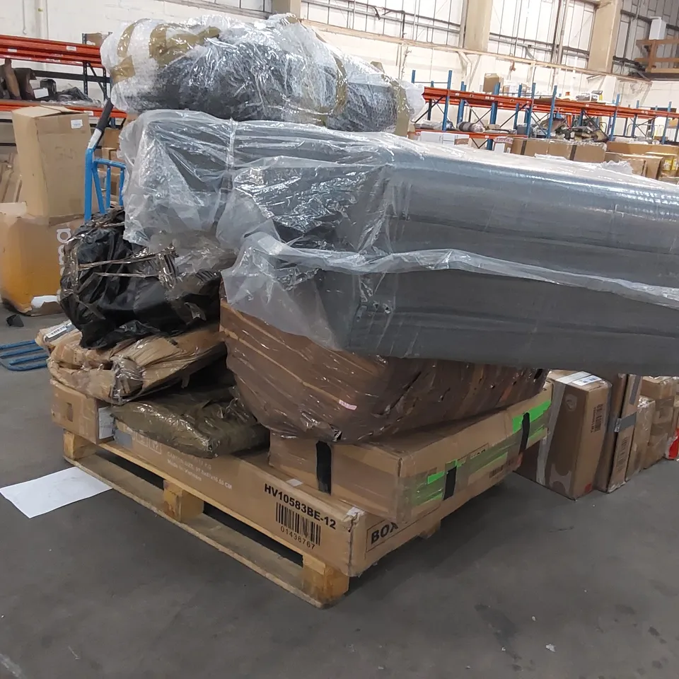 PALLET OF ASSORTED CONSUMER PRODUCTS/FURNITURE PARTS 
