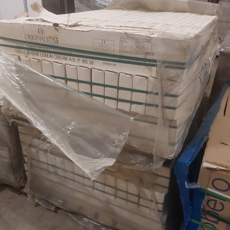 PALLET CONTAINING APPROXIMATELY 88x BOXES OF 6pcs LIGNUM CREAM SLIP RESISTANT 16.4 x 100cm TILES