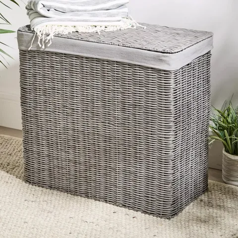 BOXED RATTAN LAUNDRY SORTER - COLLECTION ONLY