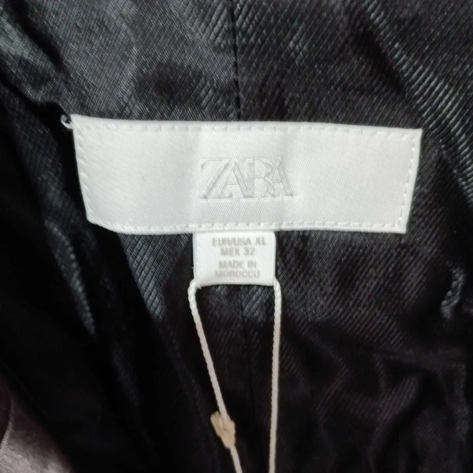 ZARA SATIN SLEEVELESS BLAZER VEST – BROWN – WOMEN'S XL 