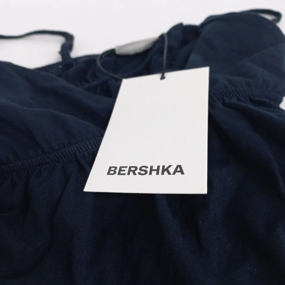 BERSHKA NAVY STRAPPY GARMENT, SIZE S