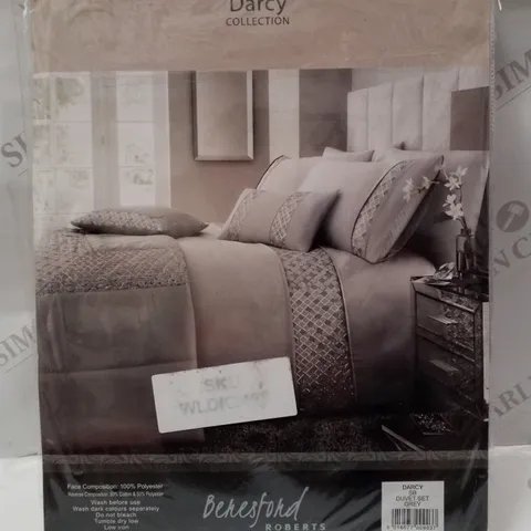BRAND NEW BERESFORD ROBERTS DARCY COLLECTION SINGLE 135×200CM BEDSPREAD SET - GREY