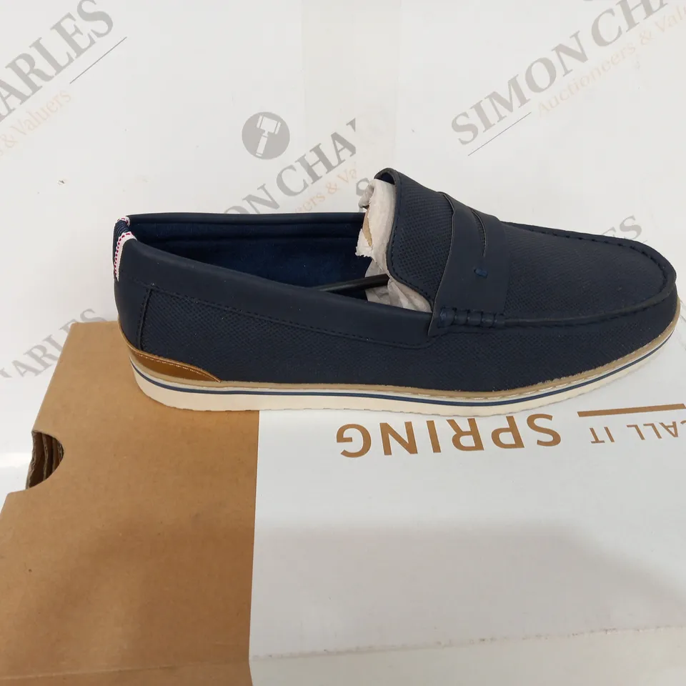 BOXED CALL IT SPRING NAVY BLUE LOAFER SHOE - SIZE 7