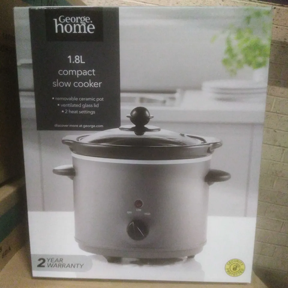 BRAND NEW BOXED GEORGE HOME 1.8L COMPACT SLOW COOKER