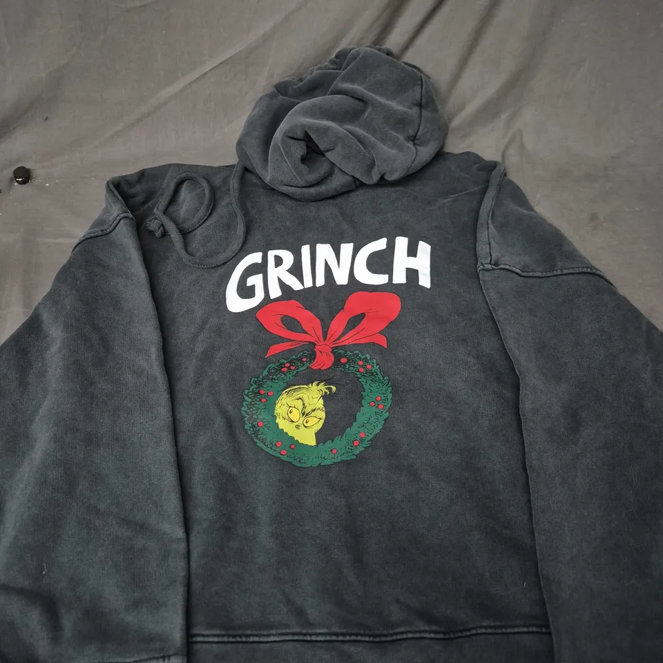 Zara Grinch Christmas Hoodie – Charcoal, Size M