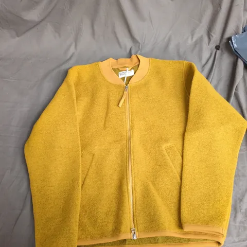 UNIVERSAL WORKS ZIP BOMBER WOOL FLEECE JACKET – YELLOW – SIZE M (MEN'S)
