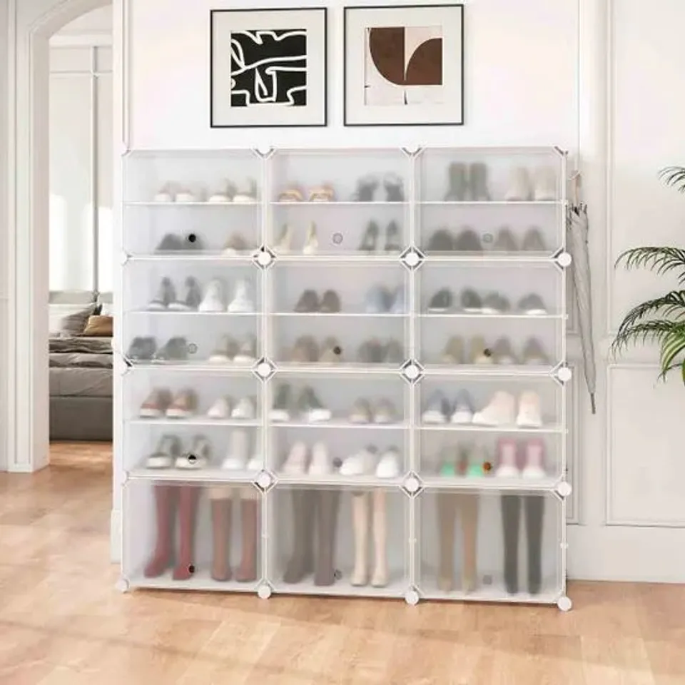 BOXED 5-TIER SHOE CABINET WITH ROTATING SHOE RACK 