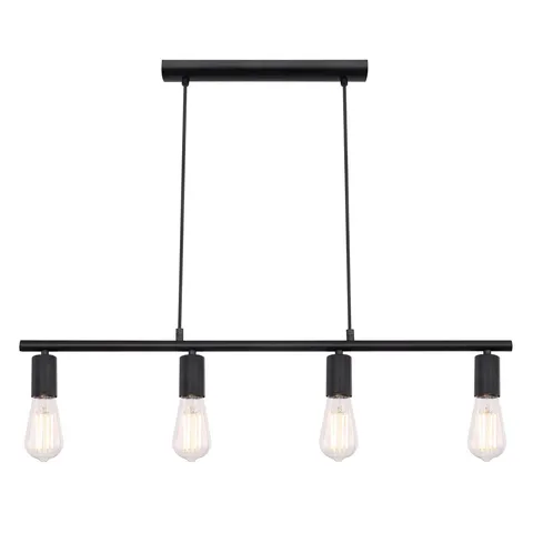 BOXED LYS 4-LIGHT BLACK BULB PENDANT (1 BOX)