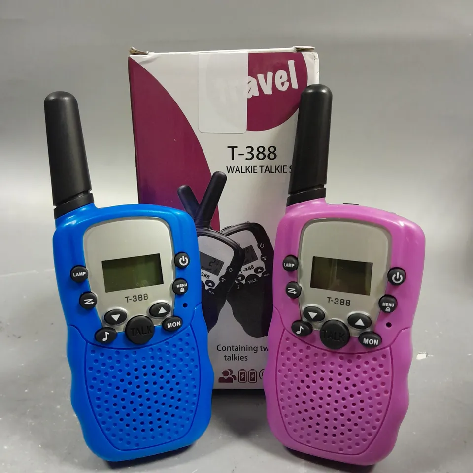 BOXED TRAVEL T-388 WALKIE TALKIE SET 