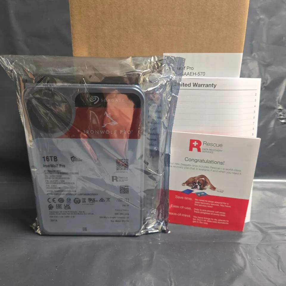 SEAGATE IRONWOLF PRO 16TB HARD DRIVE - ST16000NTZ01