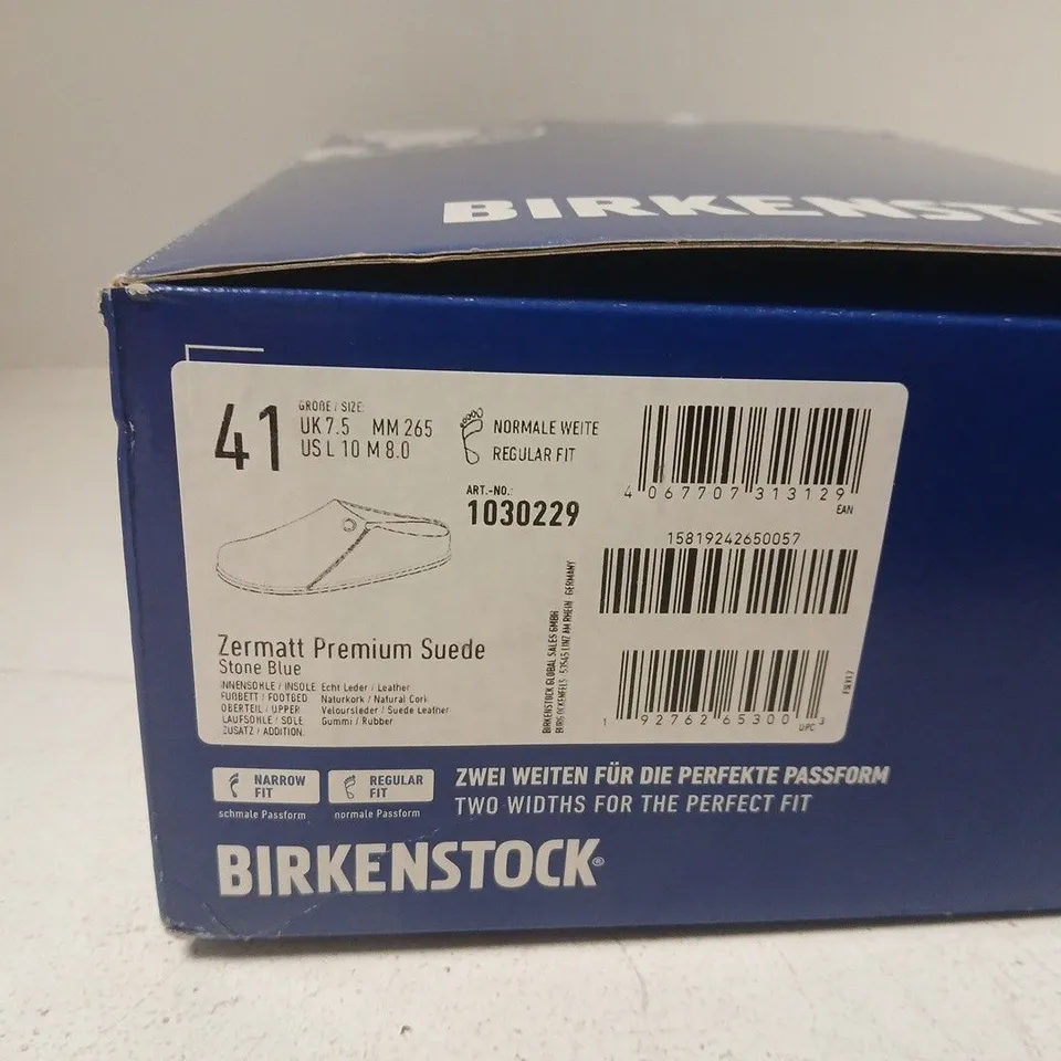BIRKENSTOCK ZERMATT PREMIUM SUEDE STONE BLUE SHOES – UK 7.5 (EU 41) 