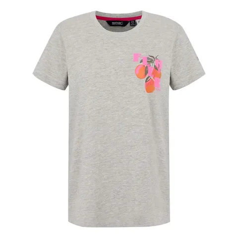 BRAND NEW REGATTA WOMENS FILANDRA IX SHORT SLEEVE T-SHIRT IN GREY MARL FLEUR - UK 16