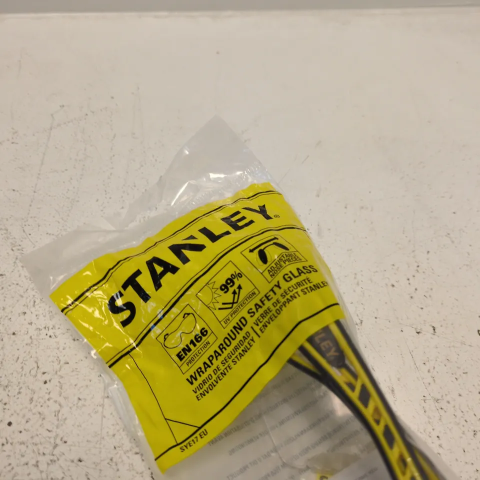 STANLEY WRAPAROUND SAFETY GLASSES – ADJUSTABLE NOSE PIECES, UV PROTECTION