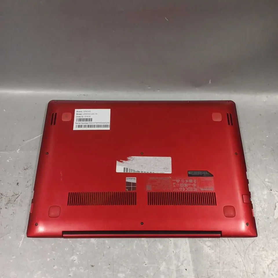 LENOVO U41-70 LAPTOP IN RED