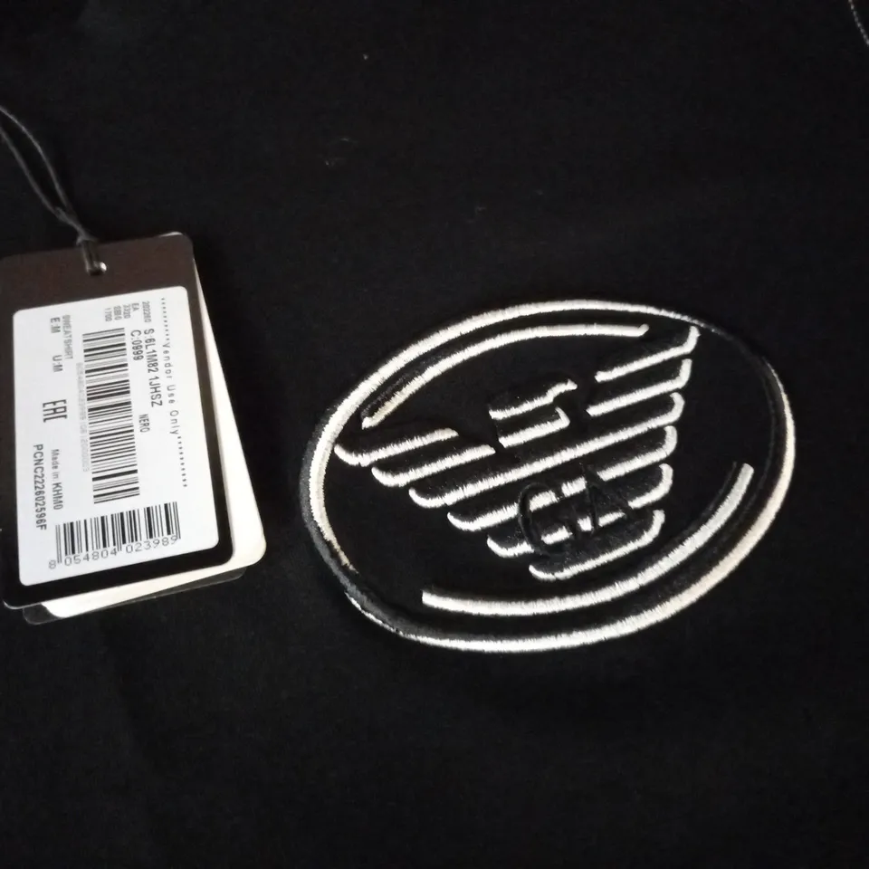 EMPORIO ARMANI BLACK CREW SWEATSHIRT - M