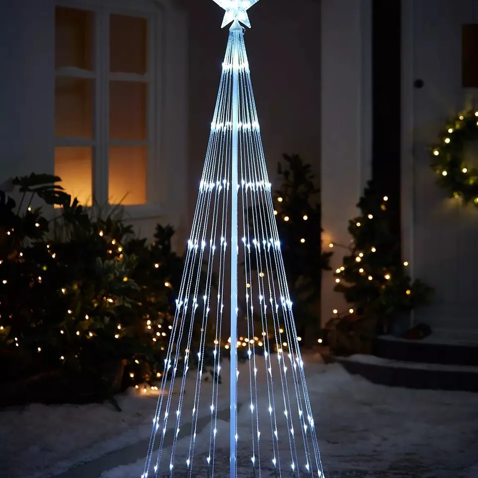 6FT WHITE WATERFALL LED OUTDOOR TREE LIGHT - COLLECTION ONLY RRP £69.99