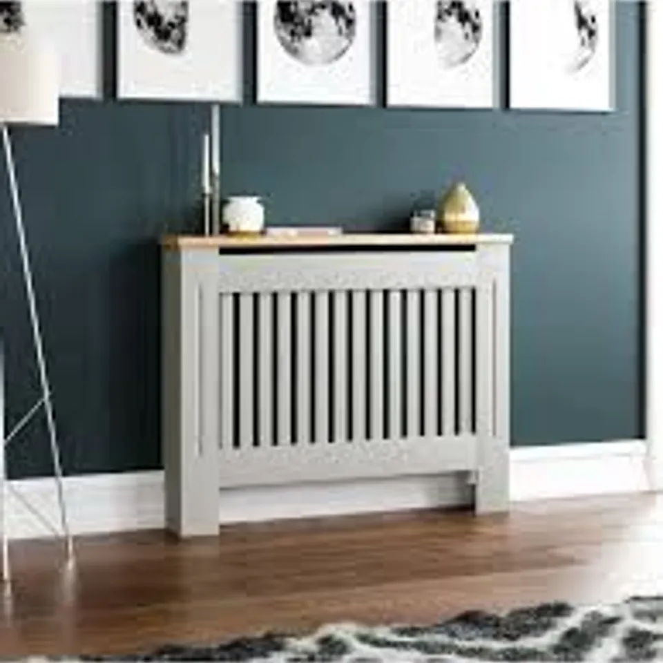 BOXED VIDA ARLINGTON RADIATOR COVER LARGE - GREY/OAK