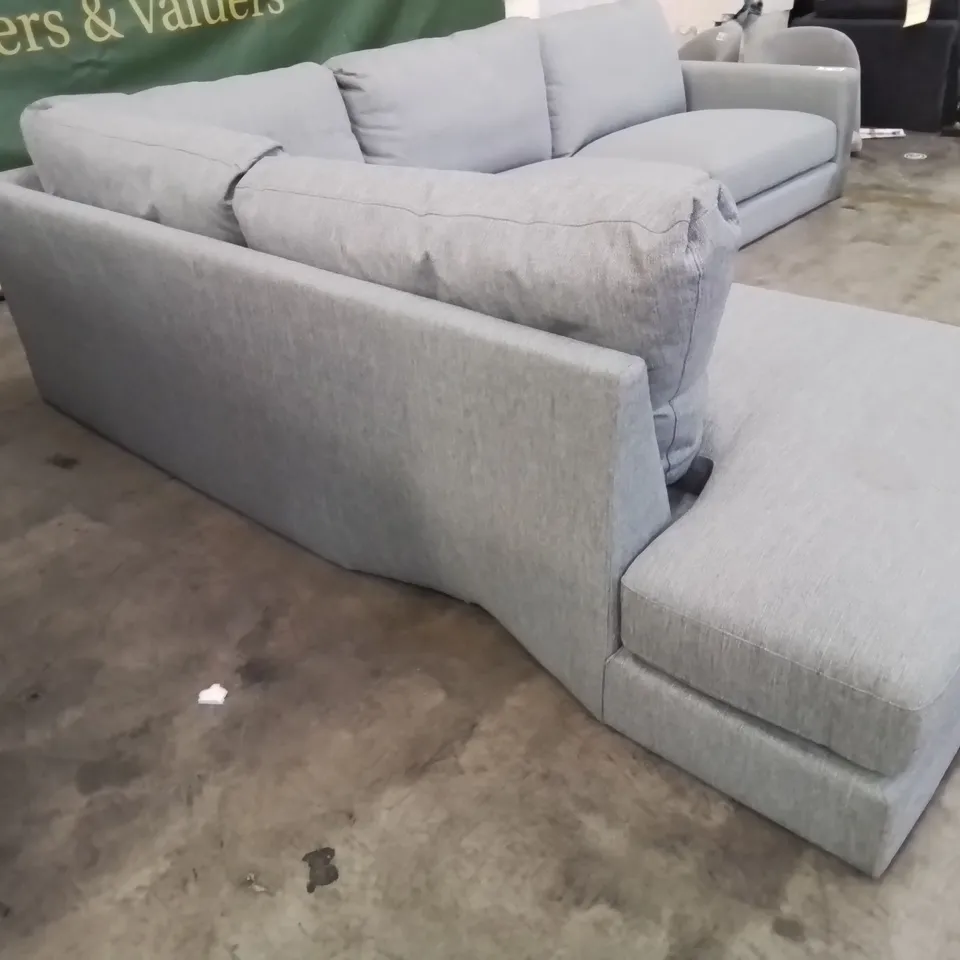 DESIGNER CHAISE SOFA GREY FABRIC