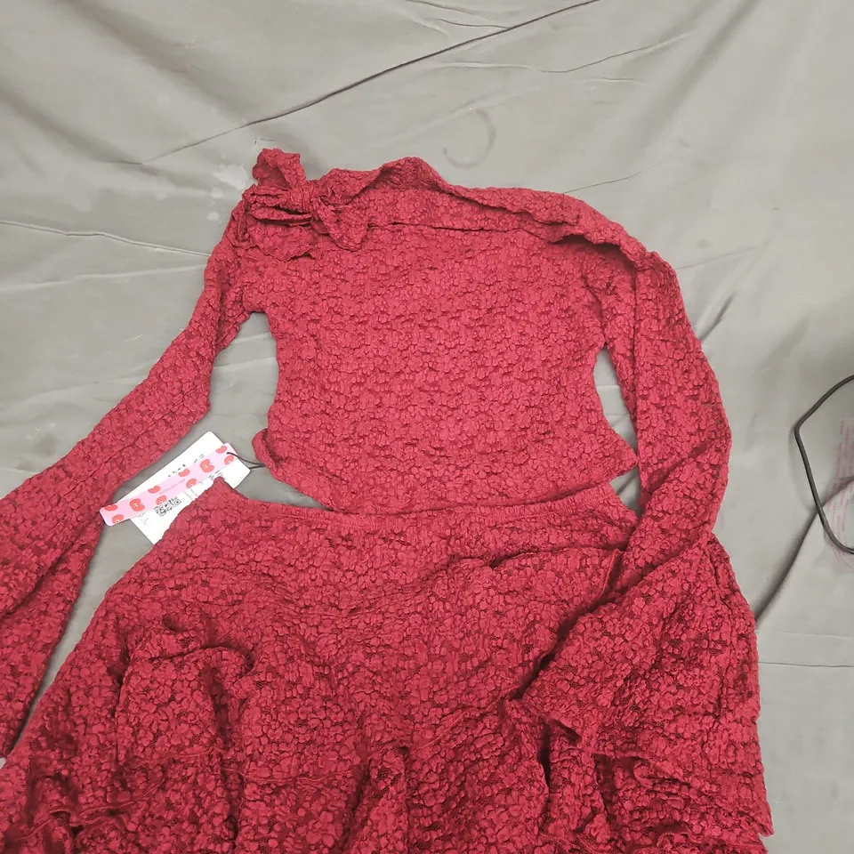 CIDER TOP AND SKORT SET RED SIZE L