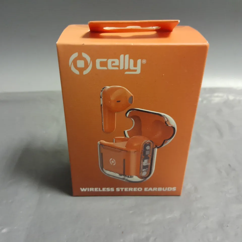 BOXED AND SEALED CELLY WIRELESS STEREO EARBUDS