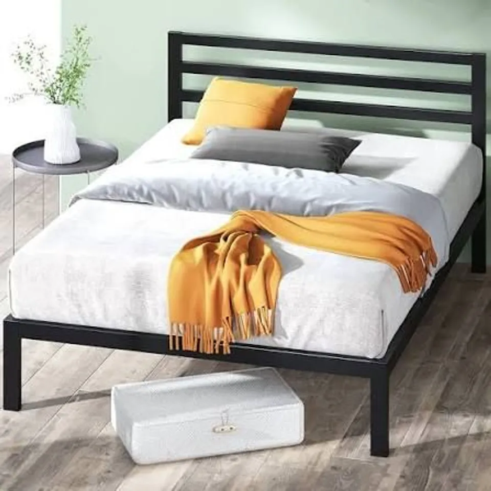 BOXED ZINUS MIA SINGLE BLACK METAL BED FRAME