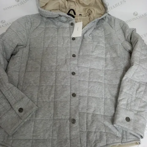 VINCE HOODED JACKET IN LIGHT GREY - MEDIUM