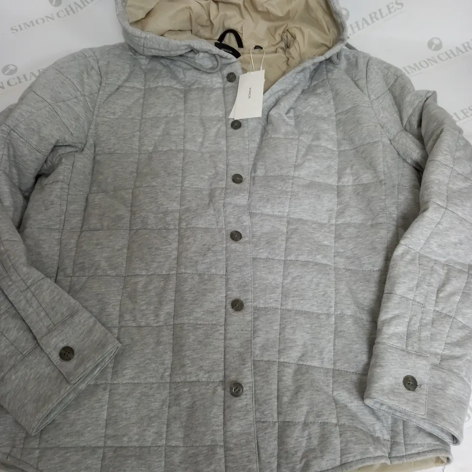 VINCE HOODED JACKET IN LIGHT GREY - MEDIUM