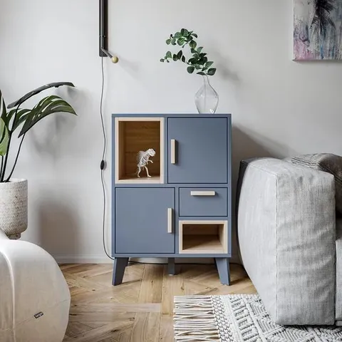 BOXED HOMELIVING COBALT SMALL CABINET (1 BOX)