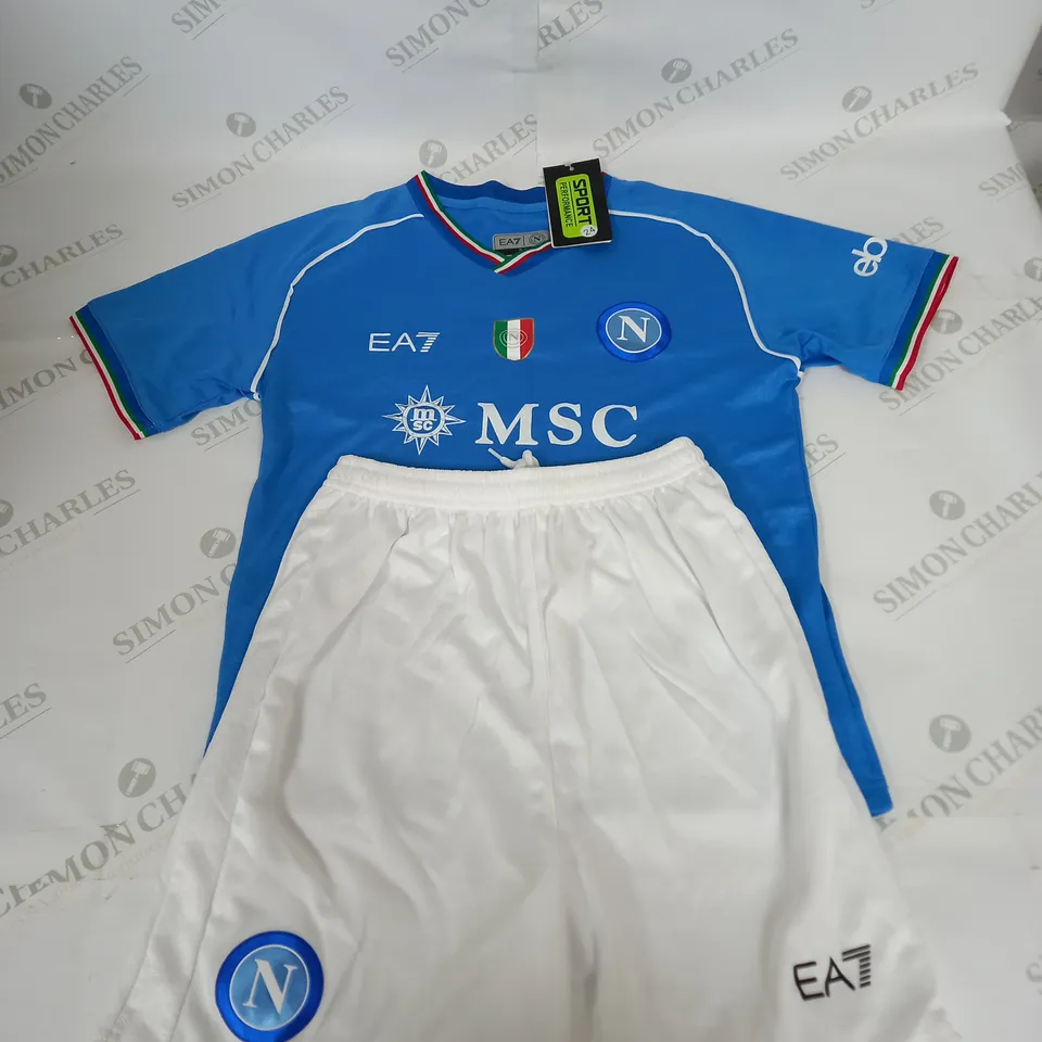 NAPOLI FC HOME SHIRT WITH SHORTS SIZE 24