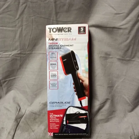 TOWER MINISTEAM 1400W DIGITAL GARMENT STEAMER – BOXED, SEALED