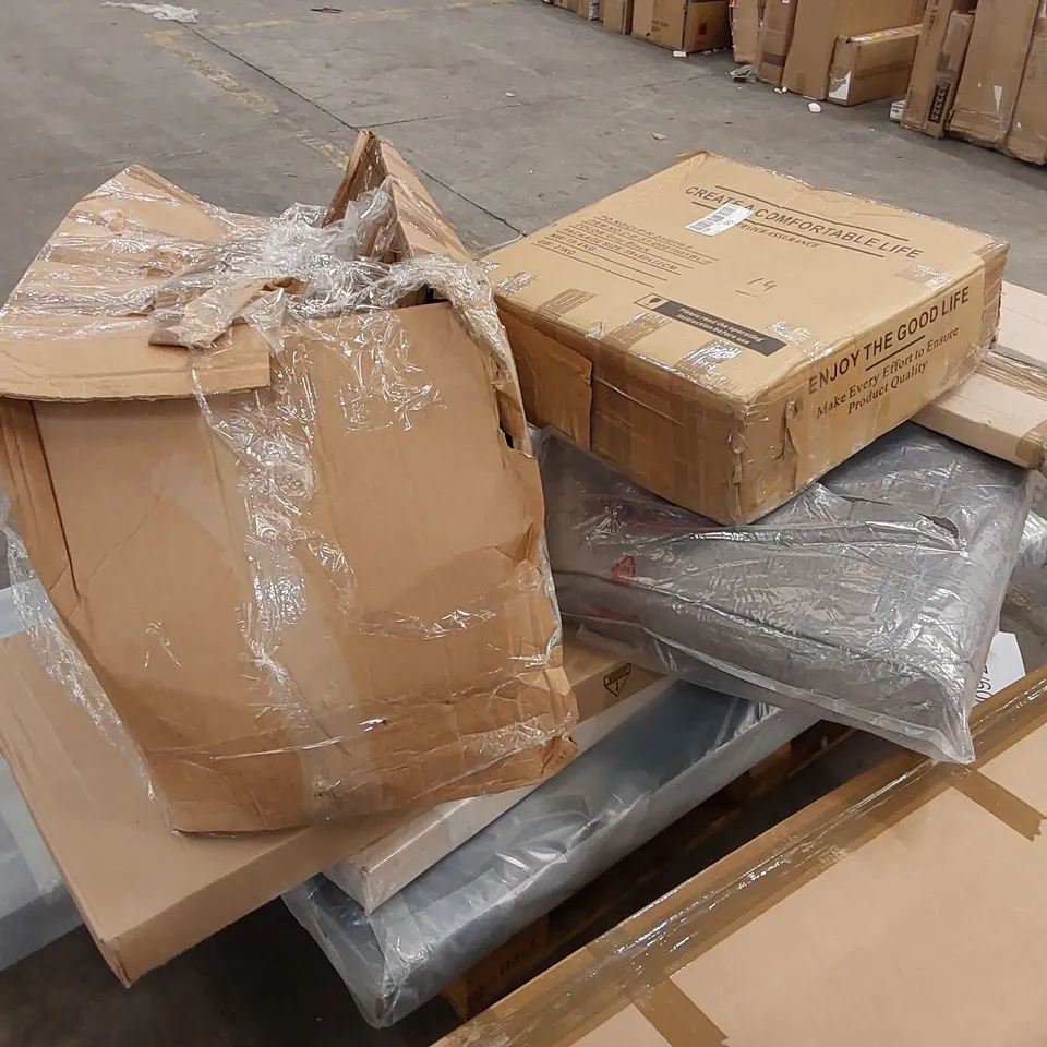 PALLET OF ASSORTED FURNITURE PARTS/CONSUMER PRODUCTS 