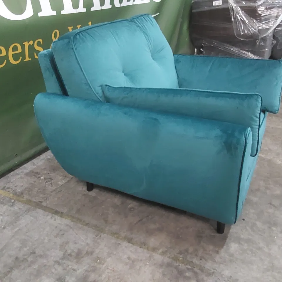QUALITY DESIGNER ALBIGNANO VELVET UPHOLSTERED ARMCHAIR