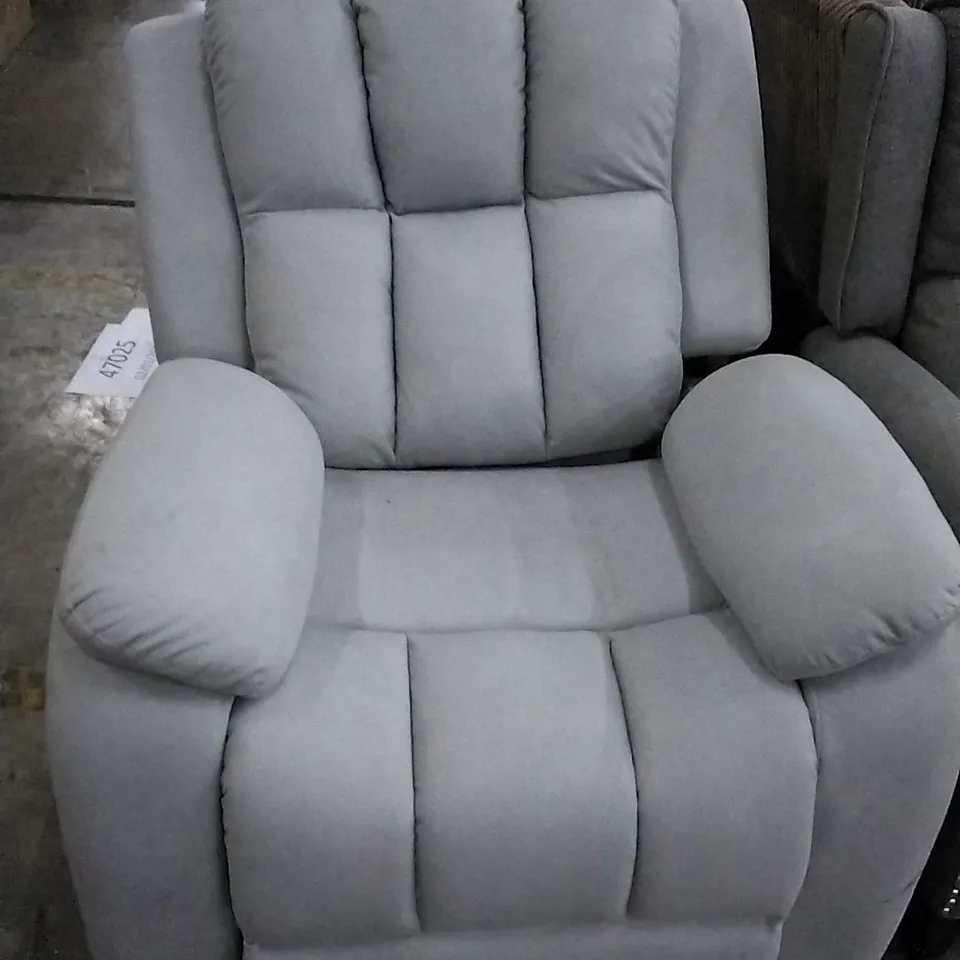 DESIGNER GREY FABRIC ELECTRIC RECLINING ARMCHAIR