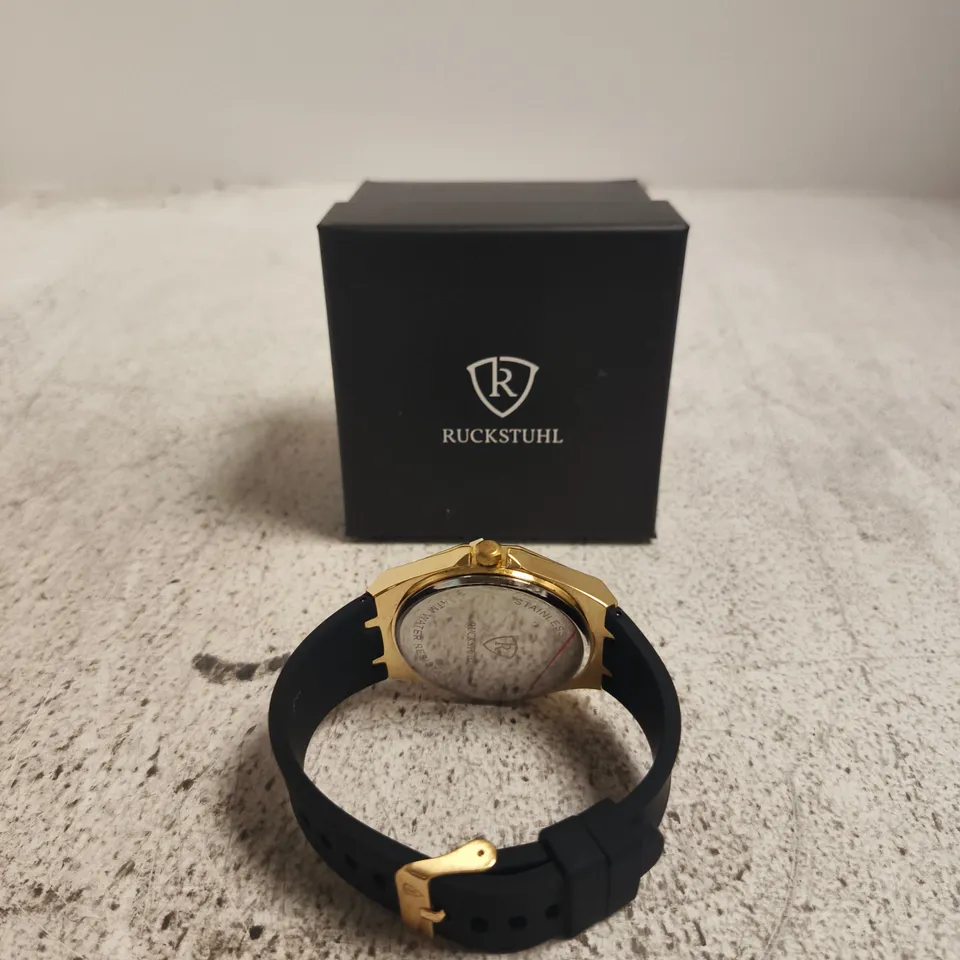 RUCKSTUHL GOLD-TONE WRISTWATCH – BOXED