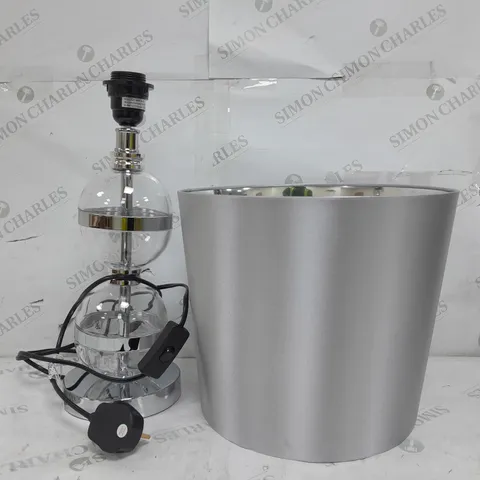 BOXED JULIEM MACDONALD DOUBLE SPHERE LAMP IN CLEAR SILVER