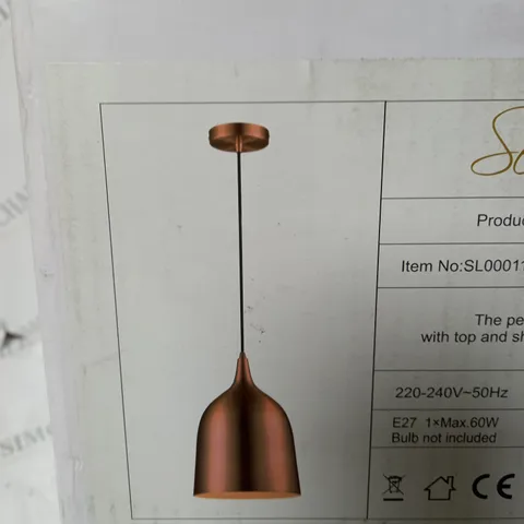 MILO LIGHTING SUNSET DOME CEILING LIGHT PENDEANT - COPPER METAL