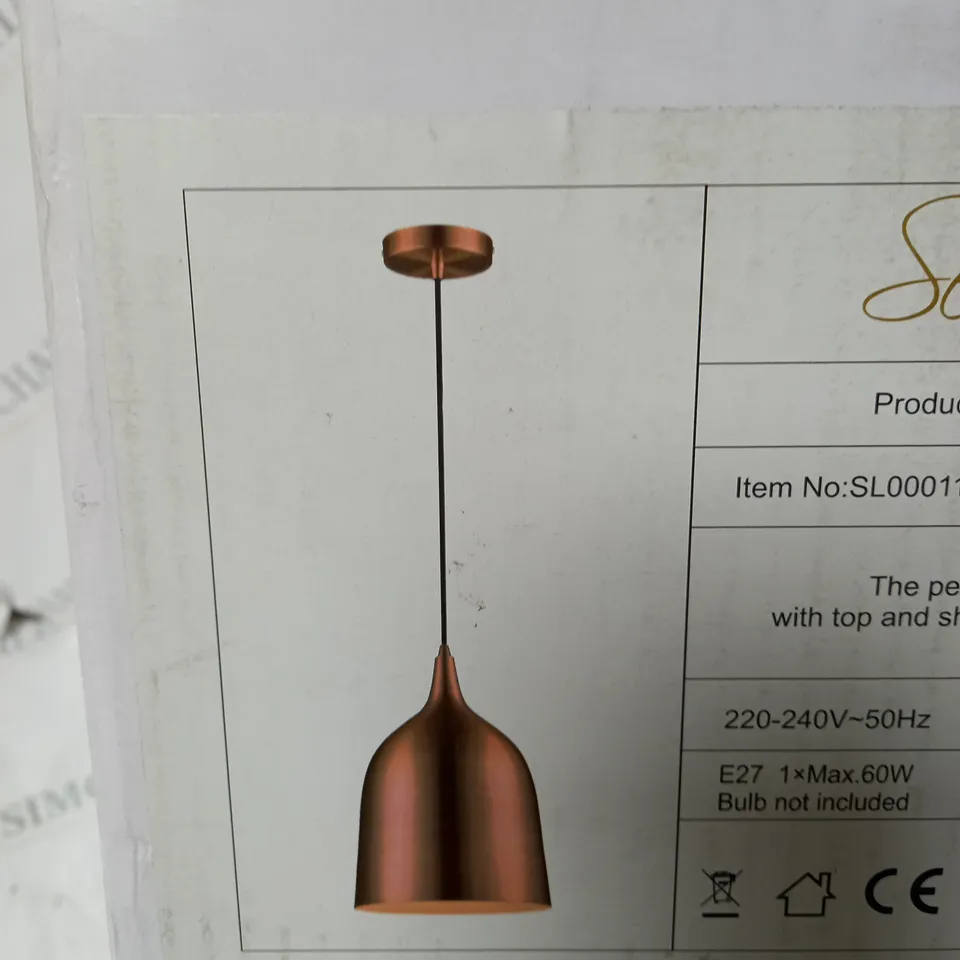 MILO LIGHTING SUNSET DOME CEILING LIGHT PENDEANT - COPPER METAL