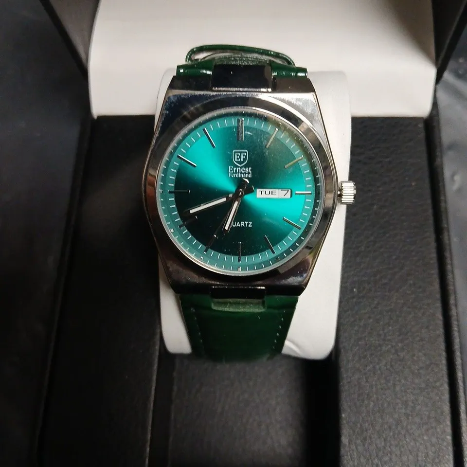 ERNEST FERDINAND QUARTZ WATCH – GREEN DIAL, GREEN STRAP