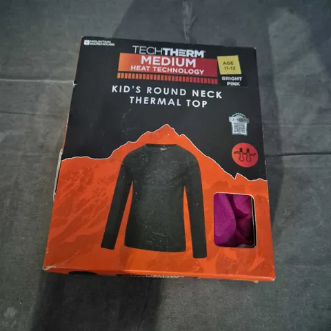 BOXED MOUNTAIN WAREHOUSE TALUS KIDS ROUND NECK BASE LAYER TOP IN BRIGHT PINK - 11-12YEARS