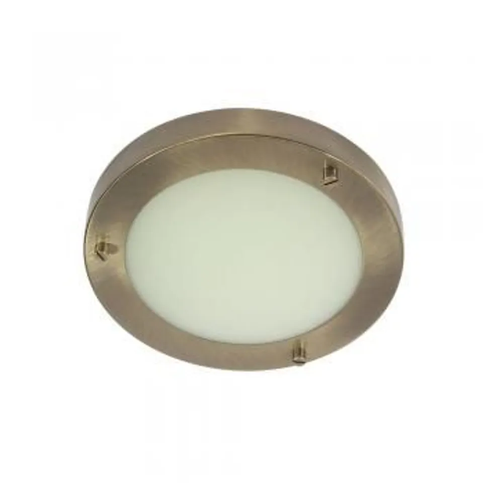BOXED RONDO SMALL FLUSH LIGHT - ANTIQUE BRASS 