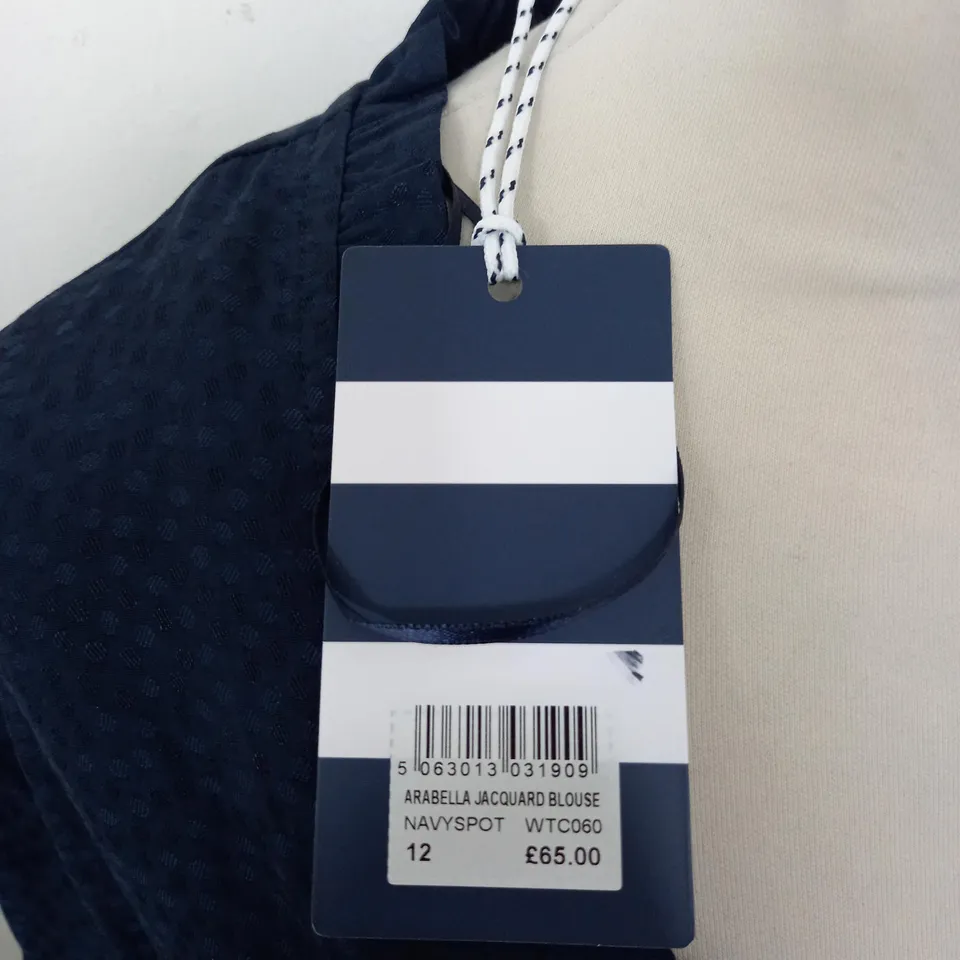CREW CLOTHING COMPANY ARABELLA JACQUARD BLOUSE SIZE 12 