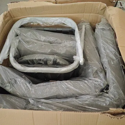 LOT OF GREY METAL AND FABRIC CHAIR PARTS 