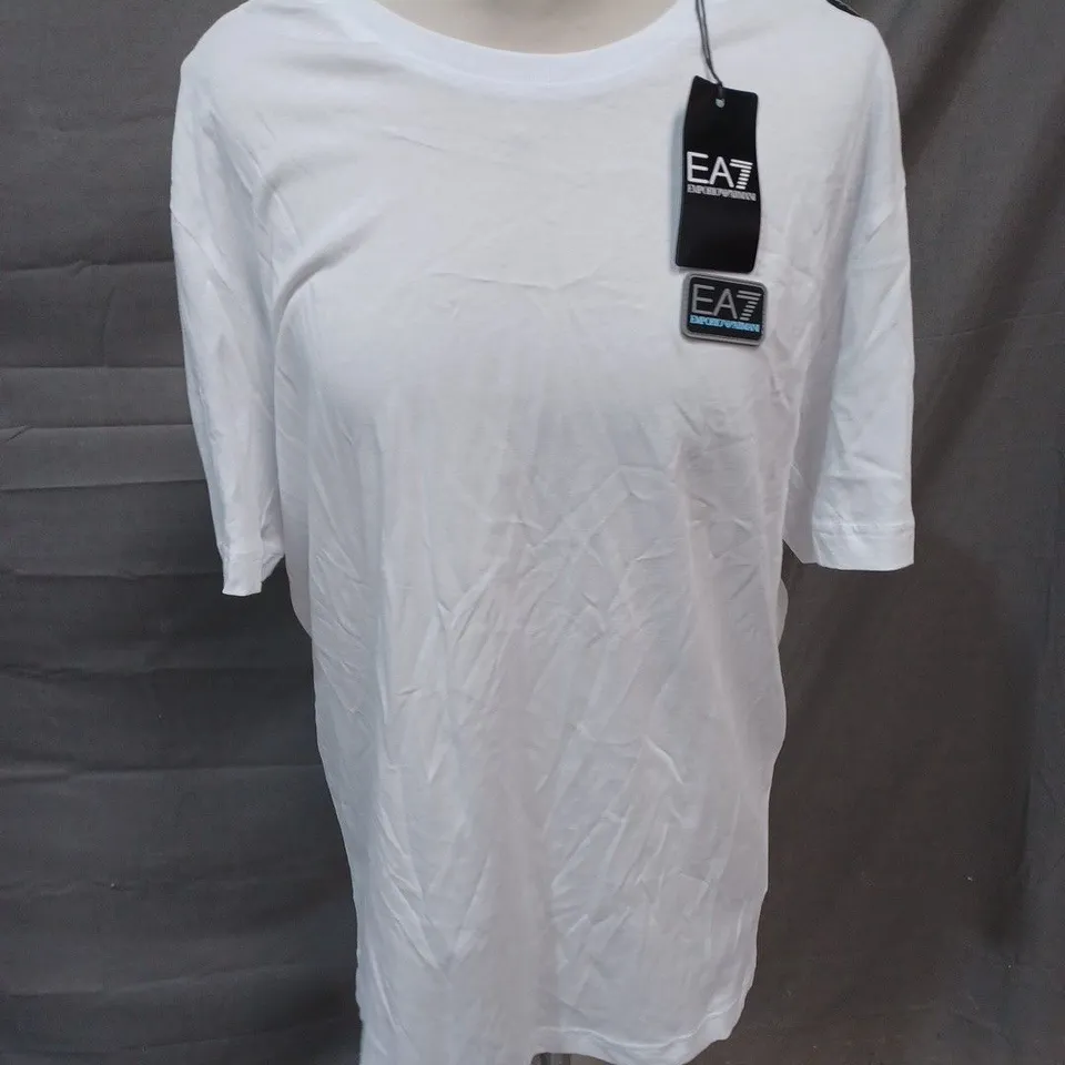 EMPORIO ARMANI WHITE SHORT SLEEVE T-SHIRT - XL