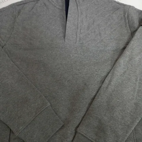 JOULES QUARTER ZIP IN LIGHT GREY - LARGE