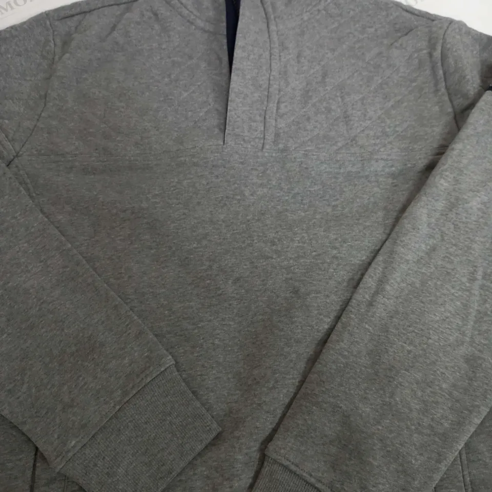 JOULES QUARTER ZIP IN LIGHT GREY - LARGE