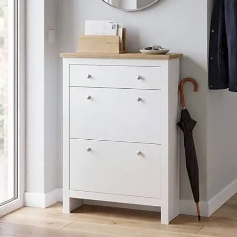 BOXED ARLINGTON SHOE CABINET - WHITE (1 BOX)